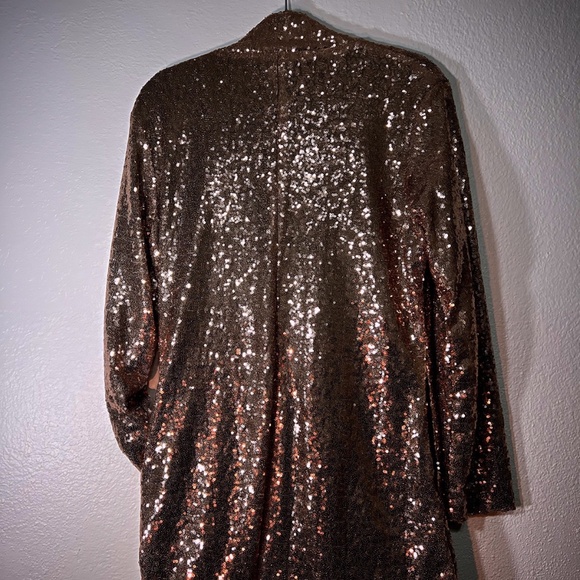 Haoduoyi Gold Sparkle Sequin Jacket Size XXL NEW w TAG - Picture 3 of 4